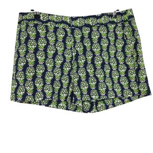 Banana Republic Shorts Navy Blue Pineapple Print High Rise Chino 12